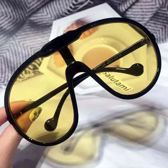 Yellow Women Oversized Sun Glasses