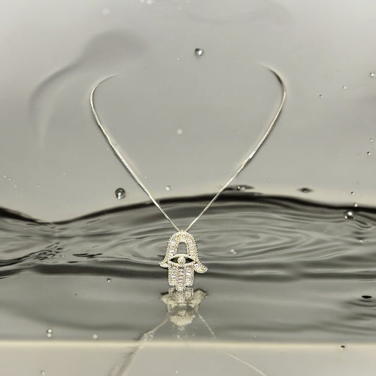 Women Silver Hamsa Necklace