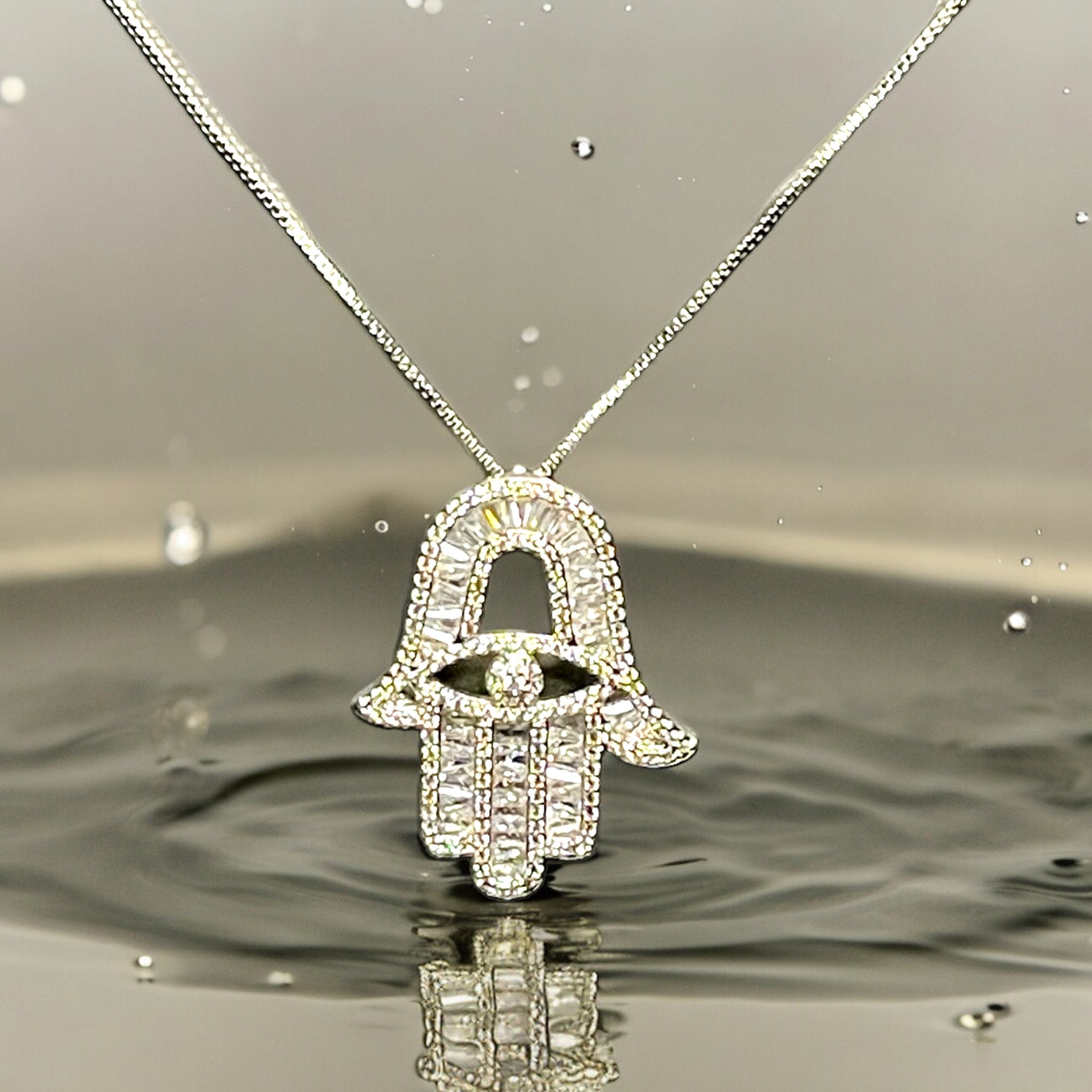 Women Silver Hamsa Necklace