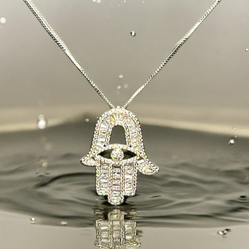 Women Silver Hamsa Necklace
